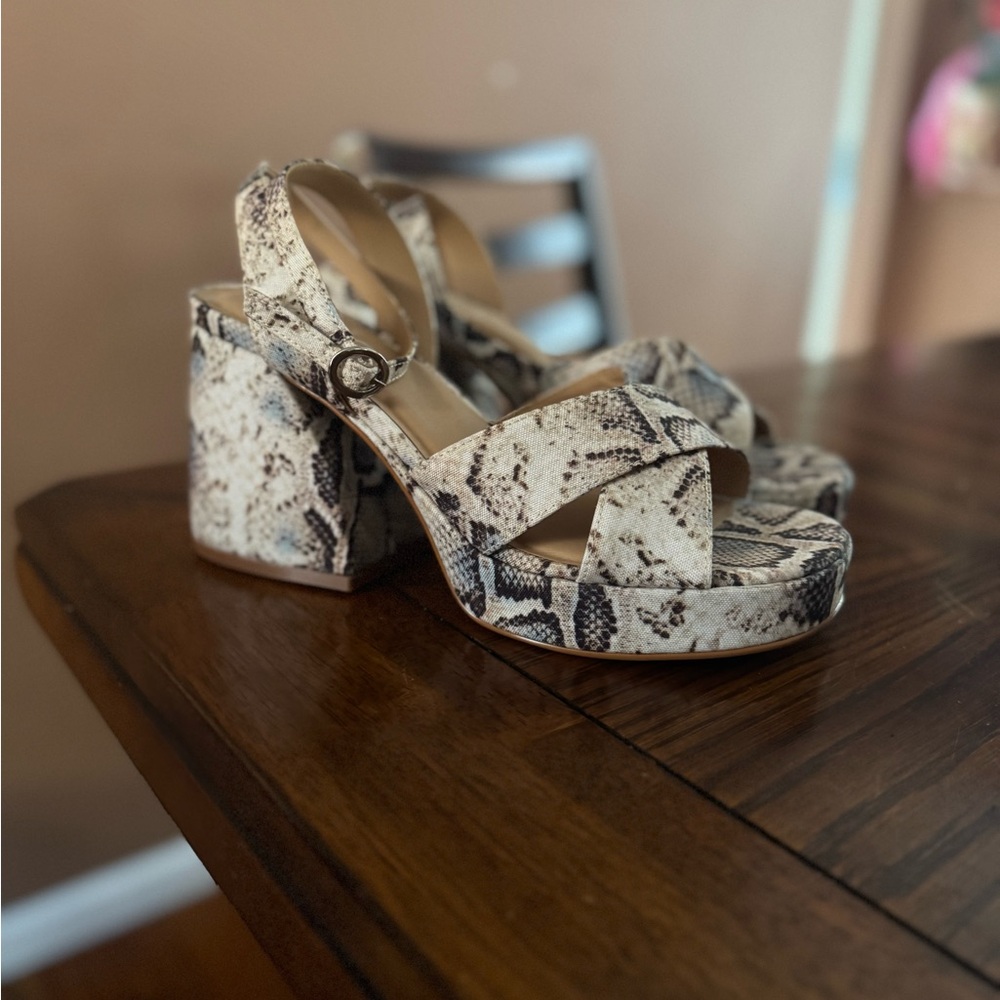Snakeskin Platform Sandals